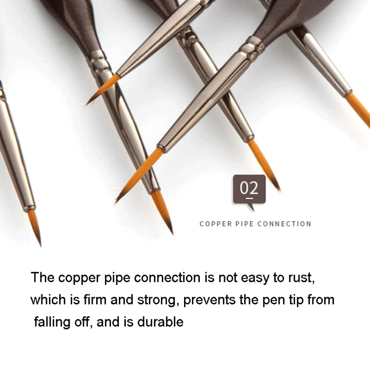 12 PCS/Set  Painting Triangle Rod Two-Color Nylon Hair Hook Line Pen Watercolor Brush Pen Art Supplies