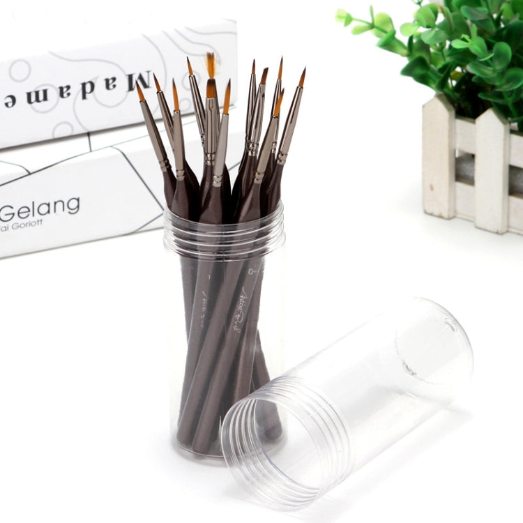 12 PCS/Set  Painting Triangle Rod Two-Color Nylon Hair Hook Line Pen Watercolor Brush Pen Art Supplies