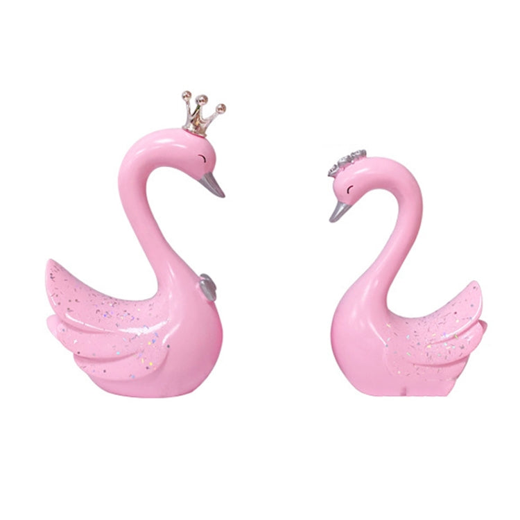 Pair of Elegant Swan Resin Figurines for Cake and Car Decoration – Perfect for Birthdays and Valentine's Day