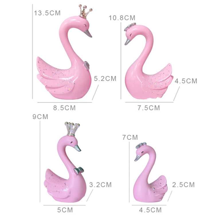 Pair of Elegant Swan Resin Figurines for Cake and Car Decoration – Perfect for Birthdays and Valentine's Day