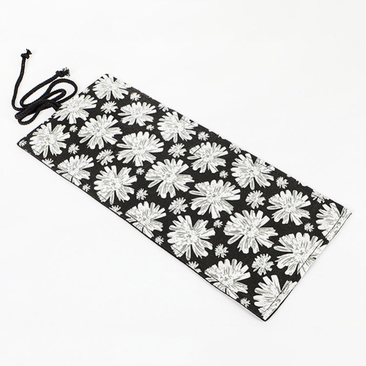 12 Holes Snowflake Print Handmade Canvas Pen Curtain  Large Capacity Roller Pen Bag Sketch Color Pencil Stationery Box