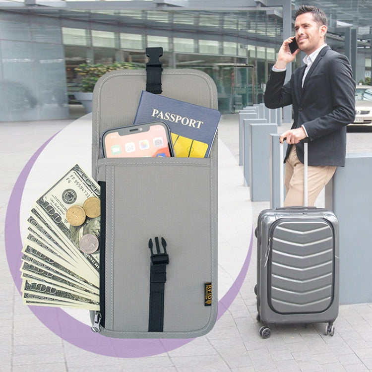 1062 Travel Passport Bag RFID Multi-Function Document Holder Hanging Neck Ticket Protective Case