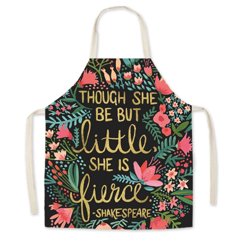 Green Leaf Kitchen Apron Linen Cooking Gown Work Clothes