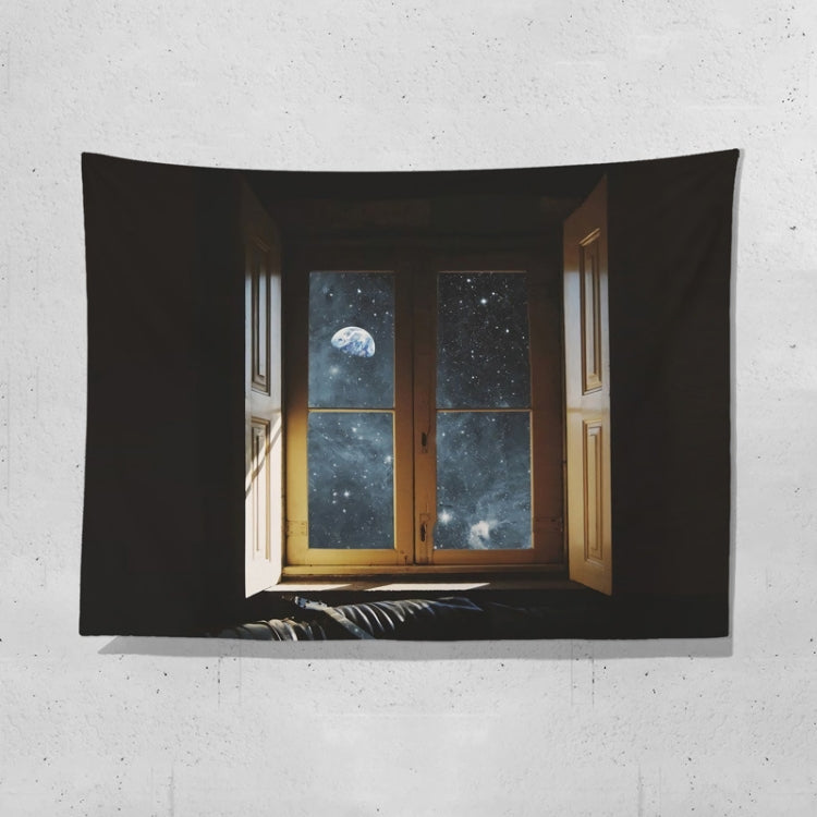 Sea View Window Background Cloth Fresh Bedroom Homestay Decoration Wall Cloth Tapestry, 200x150cm