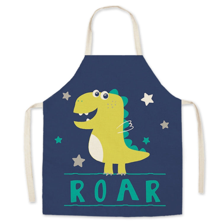 Linen Fabric Art Cartoon Apron Parent-Child Sleeveless Halter Apron