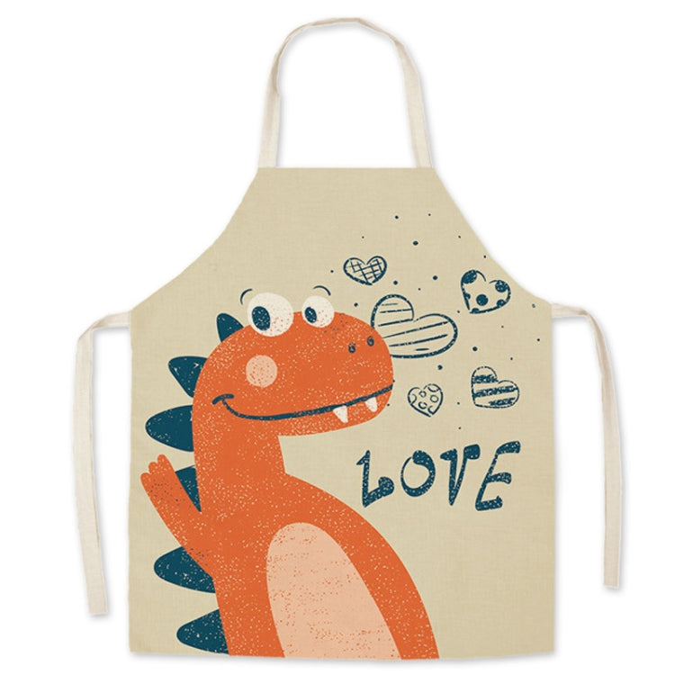 Linen Fabric Art Cartoon Apron Parent-Child Sleeveless Halter Apron