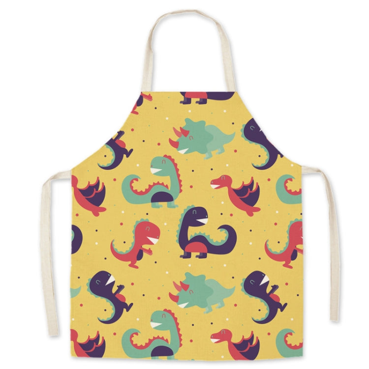 Linen Fabric Art Cartoon Apron Parent-Child Sleeveless Halter Apron