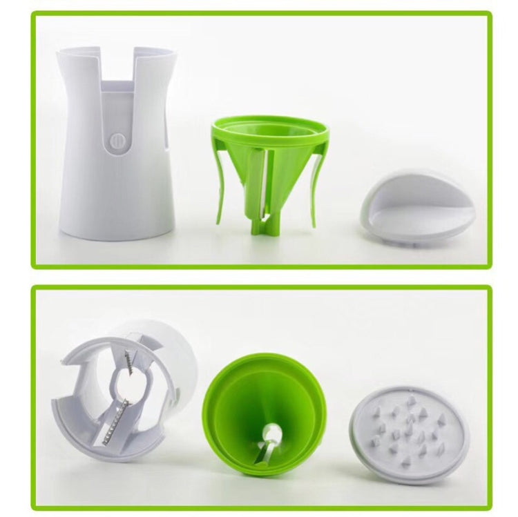 Kitchen Vegetable Cutter Multifunctional Three-In-One Vegetable Cutter Spiral Funnel Grater, Specification: 75x75x145mm
