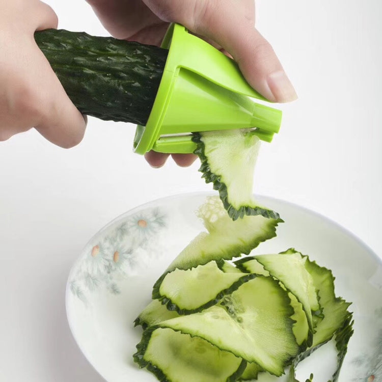 Kitchen Vegetable Cutter Multifunctional Three-In-One Vegetable Cutter Spiral Funnel Grater, Specification: 75x75x145mm
