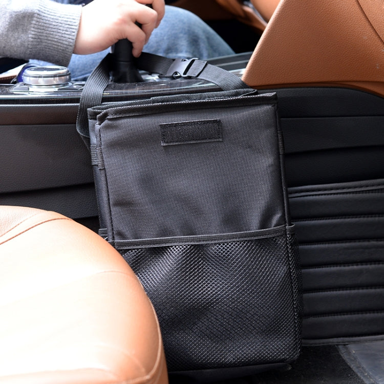 Versatile Waterproof Car Bin with Cover - Foldable Seat-Back Organiser for Effortless Waste Disposal