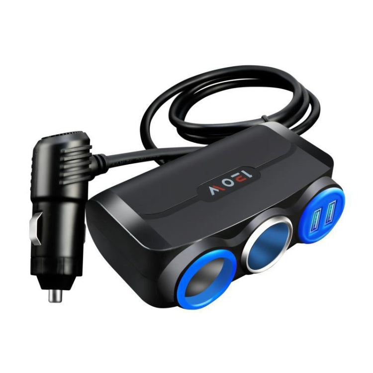 Car Cigarette Lighter Multi-Function Mobile Phone Charging USB Car Charge 12/24V Adapter Plug, Black Blue, White Red, White Blue, Black Red