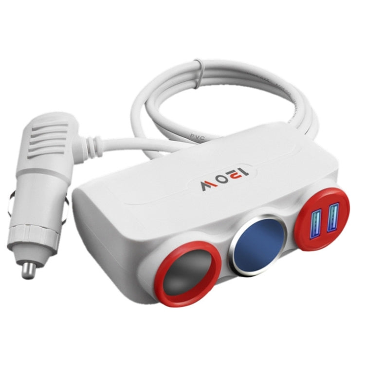 Car Cigarette Lighter Multi-Function Mobile Phone Charging USB Car Charge 12/24V Adapter Plug, Black Blue, White Red, White Blue, Black Red