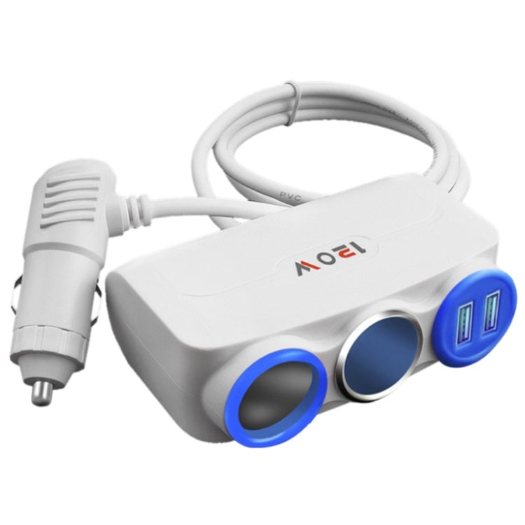 Car Cigarette Lighter Multi-Function Mobile Phone Charging USB Car Charge 12/24V Adapter Plug, Black Blue, White Red, White Blue, Black Red