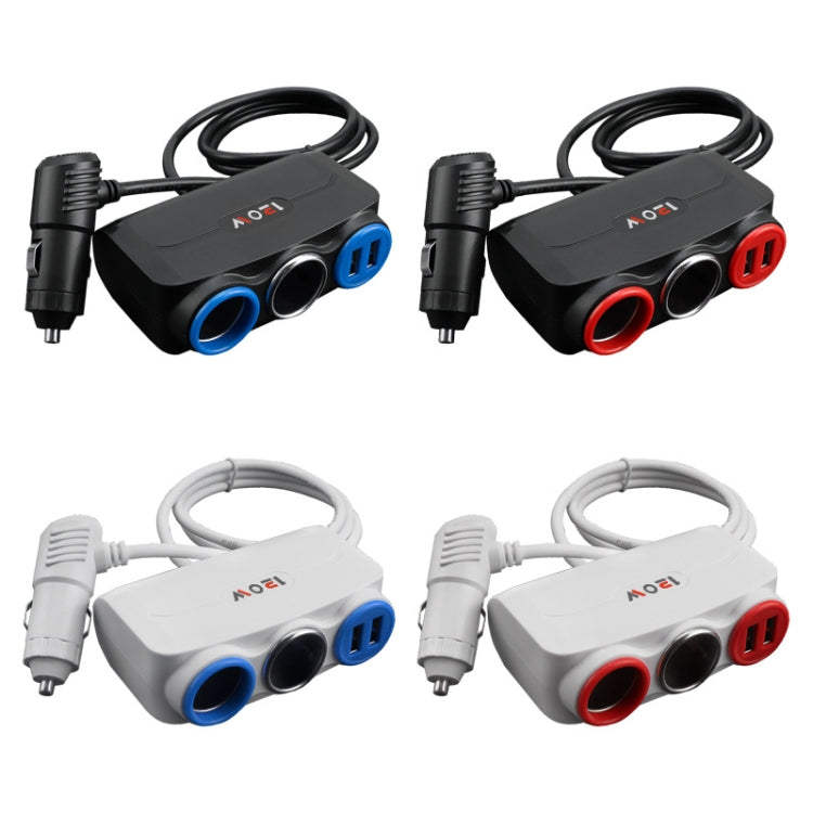 Car Cigarette Lighter Multi-Function Mobile Phone Charging USB Car Charge 12/24V Adapter Plug, Black Blue, White Red, White Blue, Black Red
