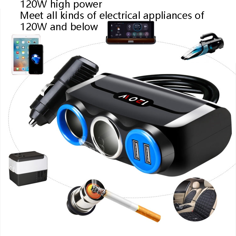 Car Cigarette Lighter Multi-Function Mobile Phone Charging USB Car Charge 12/24V Adapter Plug, Black Blue, White Red, White Blue, Black Red
