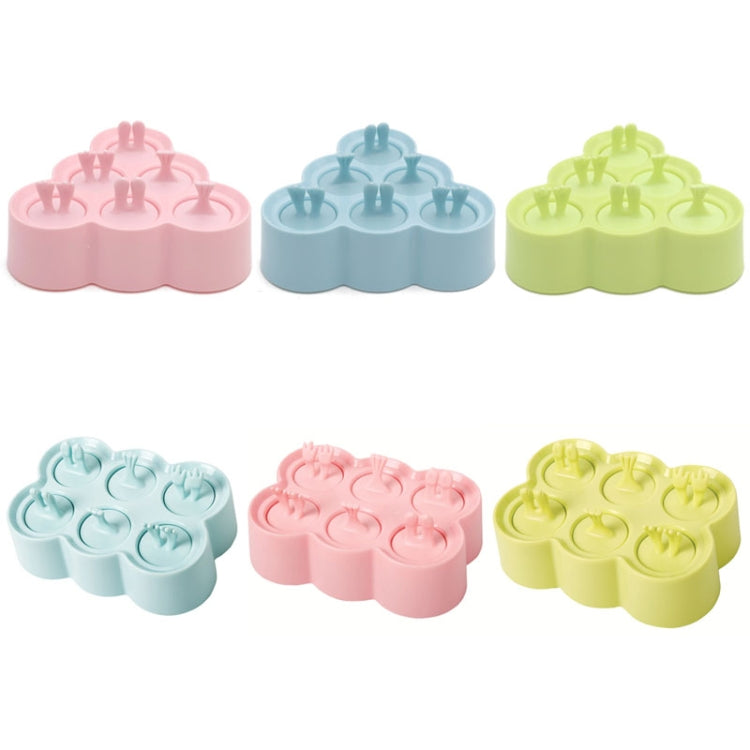 Cartoon Silicone DIY Popsicle Mould Six Grid Ice Cream Ice Cube Random Style / Color Delivery