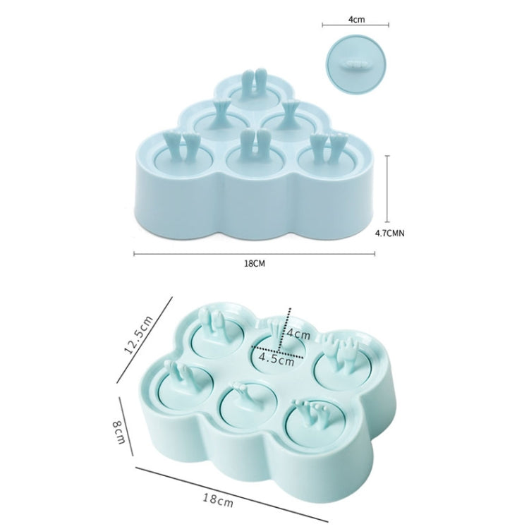 Cartoon Silicone DIY Popsicle Mould Six Grid Ice Cream Ice Cube Random Style / Color Delivery