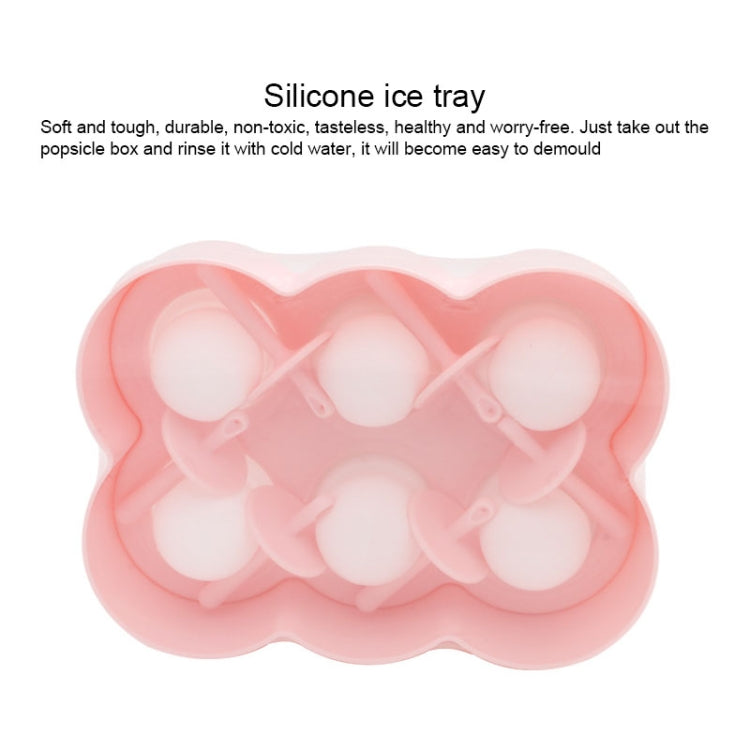 Cartoon Silicone DIY Popsicle Mould Six Grid Ice Cream Ice Cube Random Style / Color Delivery