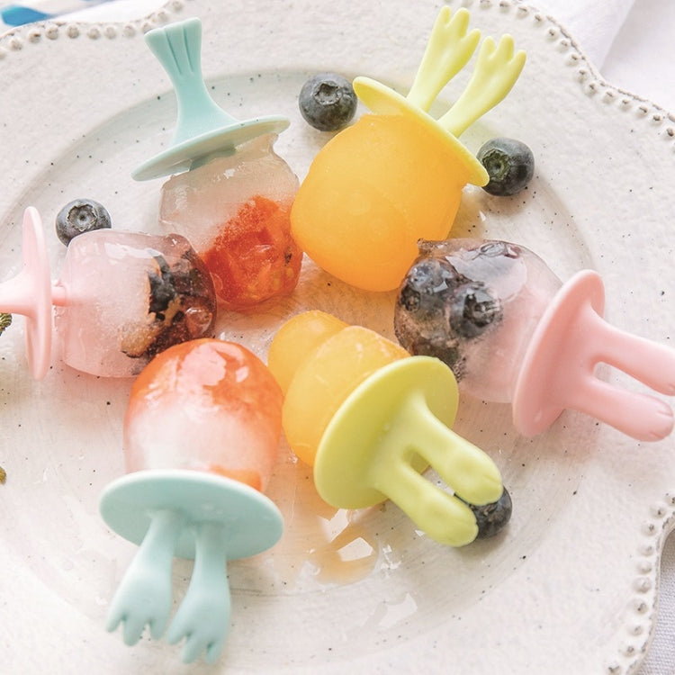 Cartoon Silicone DIY Popsicle Mould Six Grid Ice Cream Ice Cube Random Style / Color Delivery