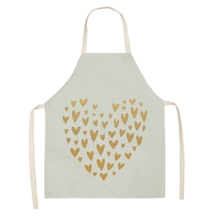 2 PCS Kitchen Linen Heart-Shaped Letters Fashion Sleeveless Apron, 45x56 cm