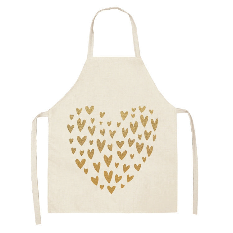 2 PCS Kitchen Linen Heart-Shaped Letters Fashion Sleeveless Apron, 45x56 cm