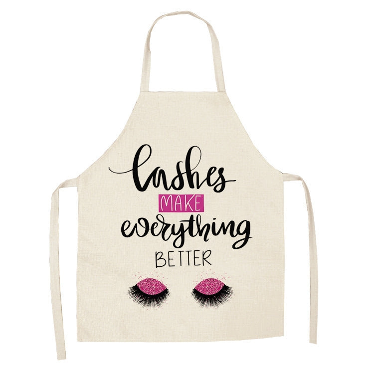 2 PCS Kitchen Linen Heart-Shaped Letters Fashion Sleeveless Apron, 45x56 cm