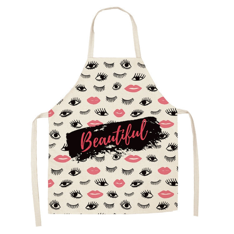 2 PCS Kitchen Linen Heart-Shaped Letters Fashion Sleeveless Apron, 45x56 cm
