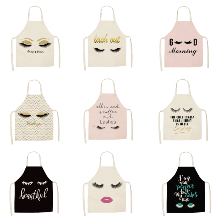 2 PCS Kitchen Linen Heart-Shaped Letters Fashion Sleeveless Apron, 45x56 cm