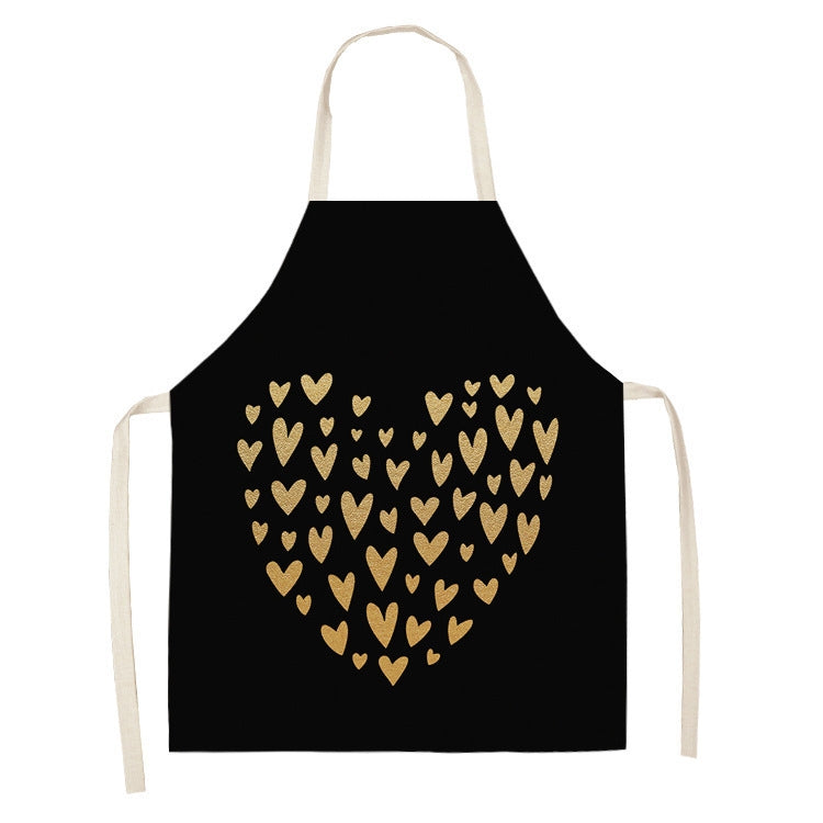 2 PCS Kitchen Linen Heart-Shaped Letters Fashion Sleeveless Apron, 45x56 cm