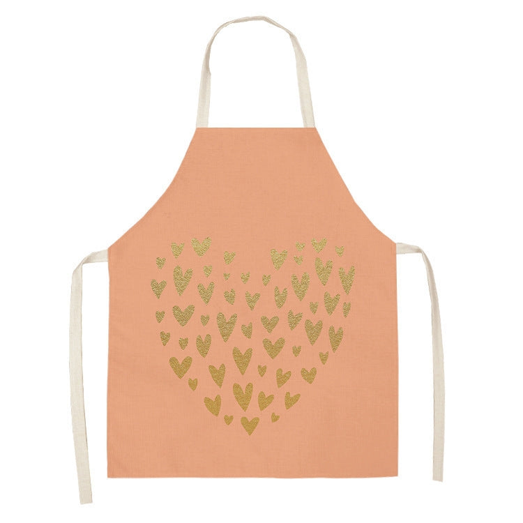 2 PCS Kitchen Linen Heart-Shaped Letters Fashion Sleeveless Apron, 45x56 cm