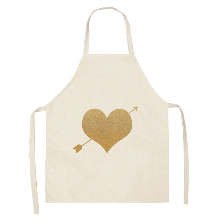 2 PCS Kitchen Linen Heart-Shaped Letters Fashion Sleeveless Apron, 45x56 cm