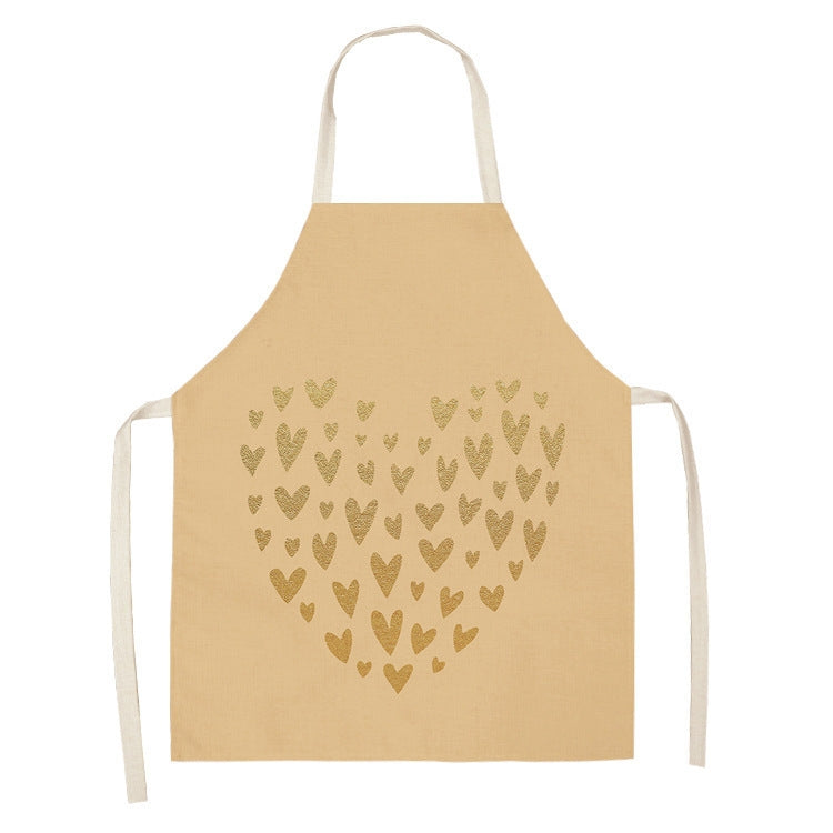 2 PCS Kitchen Linen Heart-Shaped Letters Fashion Sleeveless Apron, 45x56 cm