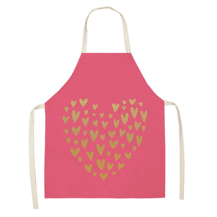 2 PCS Kitchen Linen Heart-Shaped Letters Fashion Sleeveless Apron, 45x56 cm