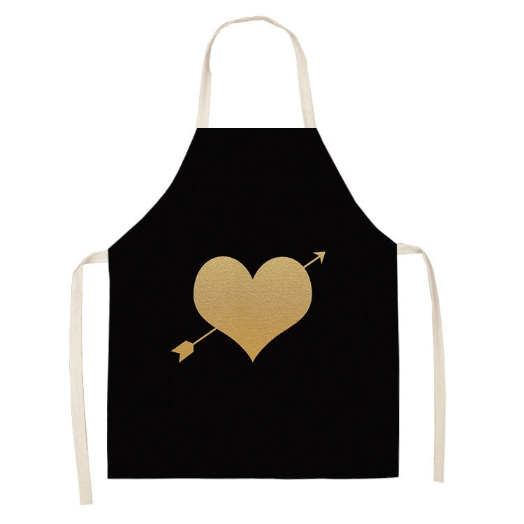 2 PCS Kitchen Linen Heart-Shaped Letters Fashion Sleeveless Apron, 45x56 cm