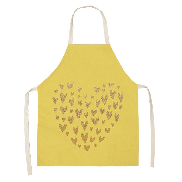 2 PCS Kitchen Linen Heart-Shaped Letters Fashion Sleeveless Apron, 45x56 cm