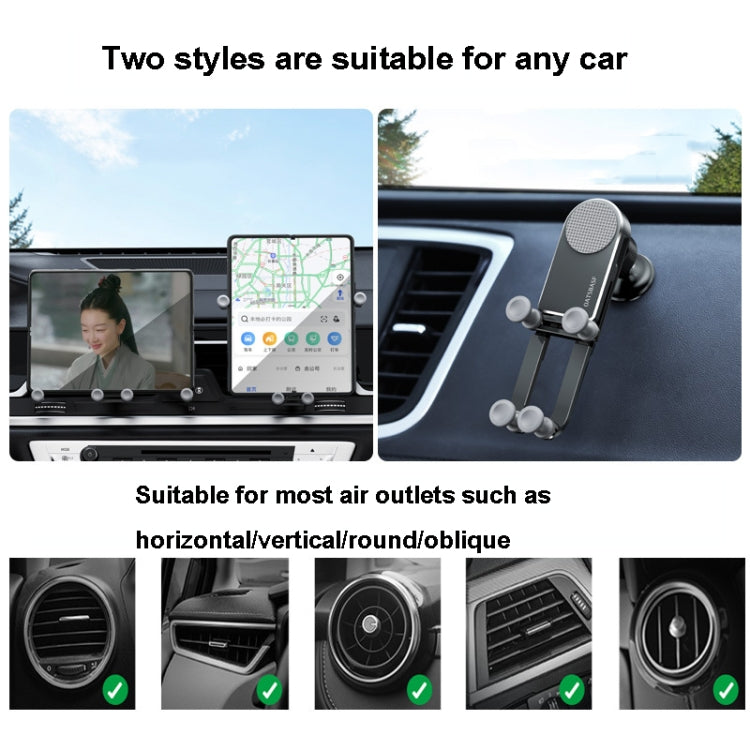 Gravity-Enhancing Metal Car Phone Holder: Scalable & Stable for Folding Screens and Standard Devices