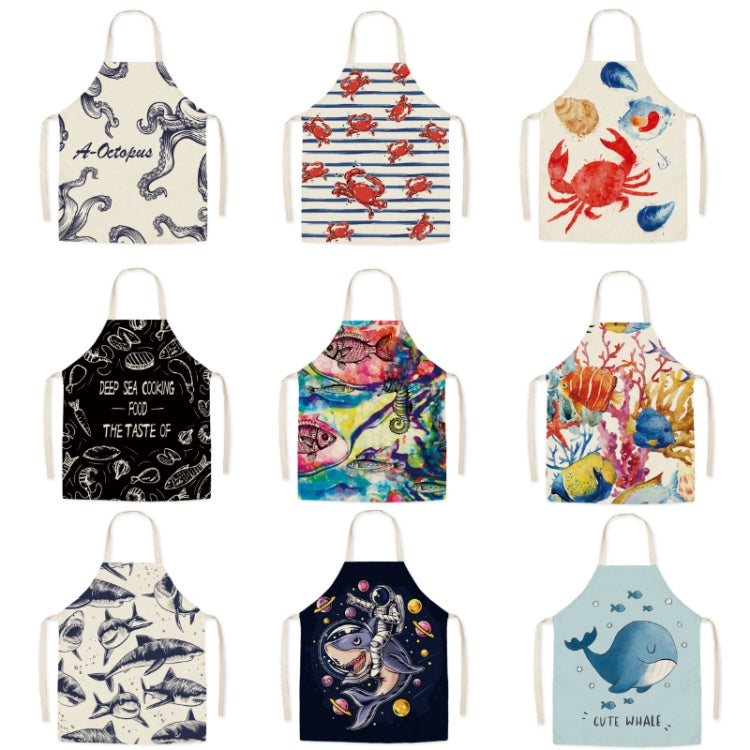 Marine Animal Kitchen Antifouling Sleeveless Halterneck Apron