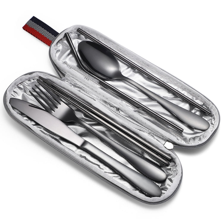 7 in 1 Cutlery Spoon Chopsticks And Straw Set Stainless Steel Portable Cutlery Set