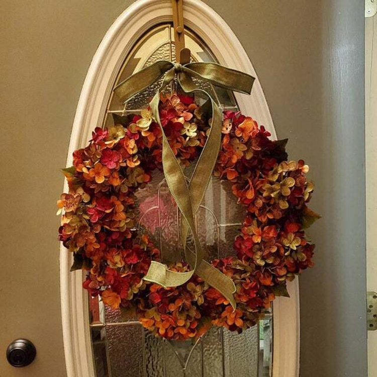 Hydrangea Wreath Door Hanging Artificial Flower Christmas Ornament, Size: 35cm