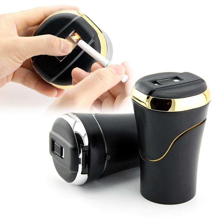 Stylish N09C Car Ashtray with Illuminated Lid and Stainless Steel Insert