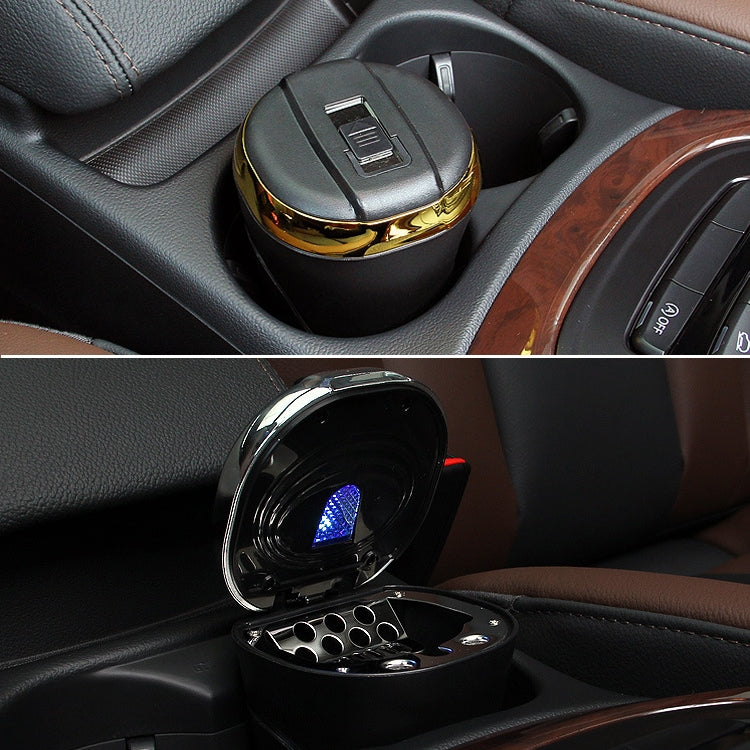 Stylish N09C Car Ashtray with Illuminated Lid and Stainless Steel Insert