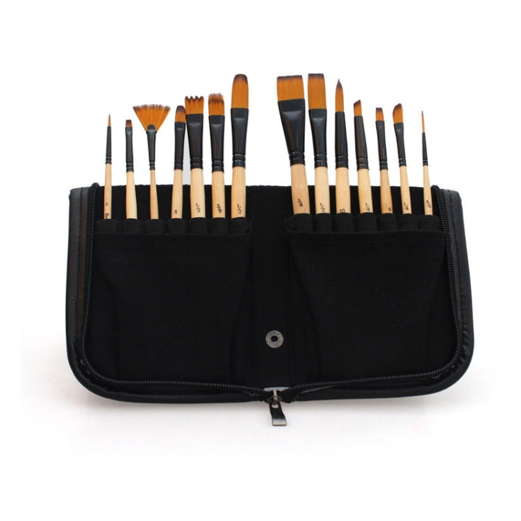 XILEYW 14 PCS/Set Yellow Nylon Wool Watercolor Gouache Acrylic Paint Brushes