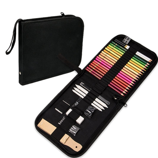 36-Hole Canvas Folding Pen Curtain Sketch Pencil Color Lead Storage Bag
