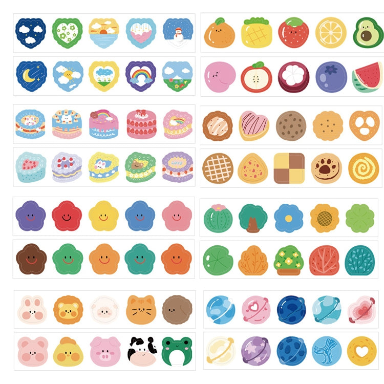 8 PCS Washi Tape Milky Series Hand-Painted Color Basic Handbook Decoration Sticker