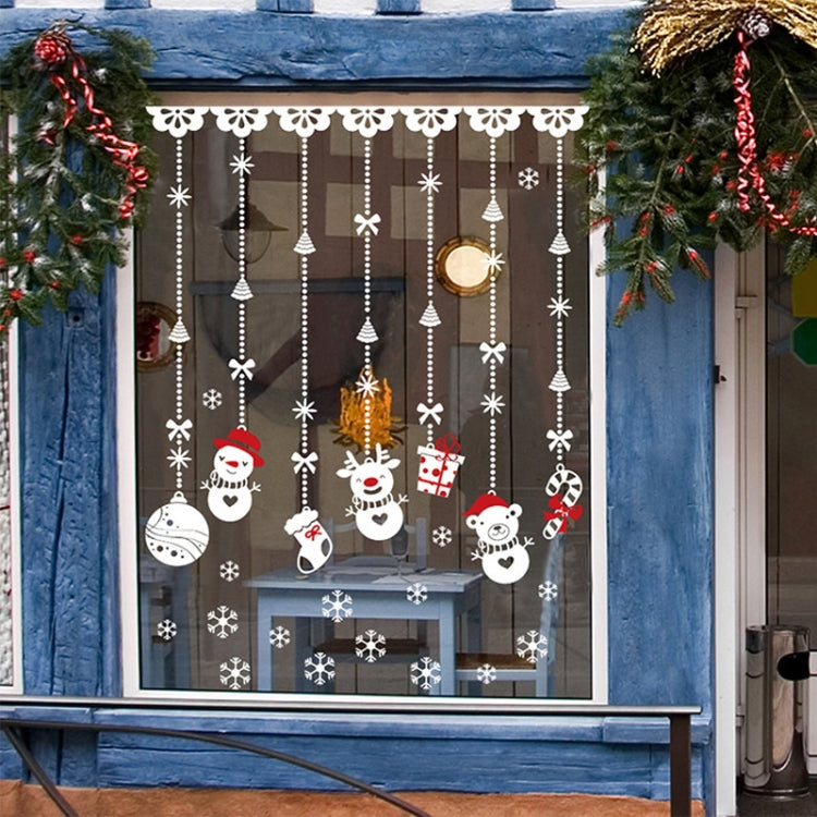 1 Set Christmas Snowman Ornaments Glass Door Window Electrostatic Sticker