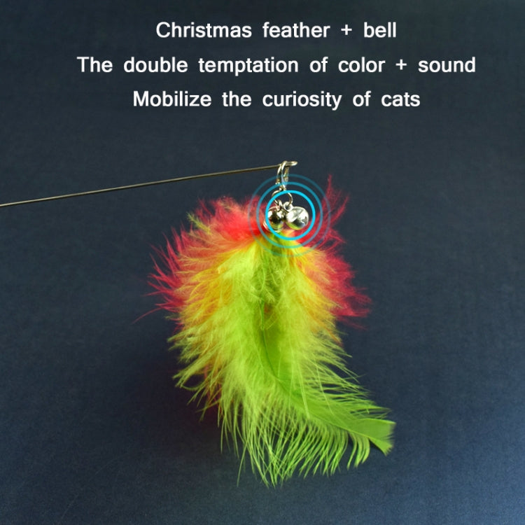3 PCS Steel Wire Feather Long Pole Funny Cat Stick