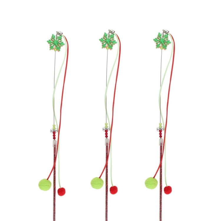 3 PCS Hairball Pendant Funny Cat Stick Scratch-Resistant Long Rod Wire Cat Toy