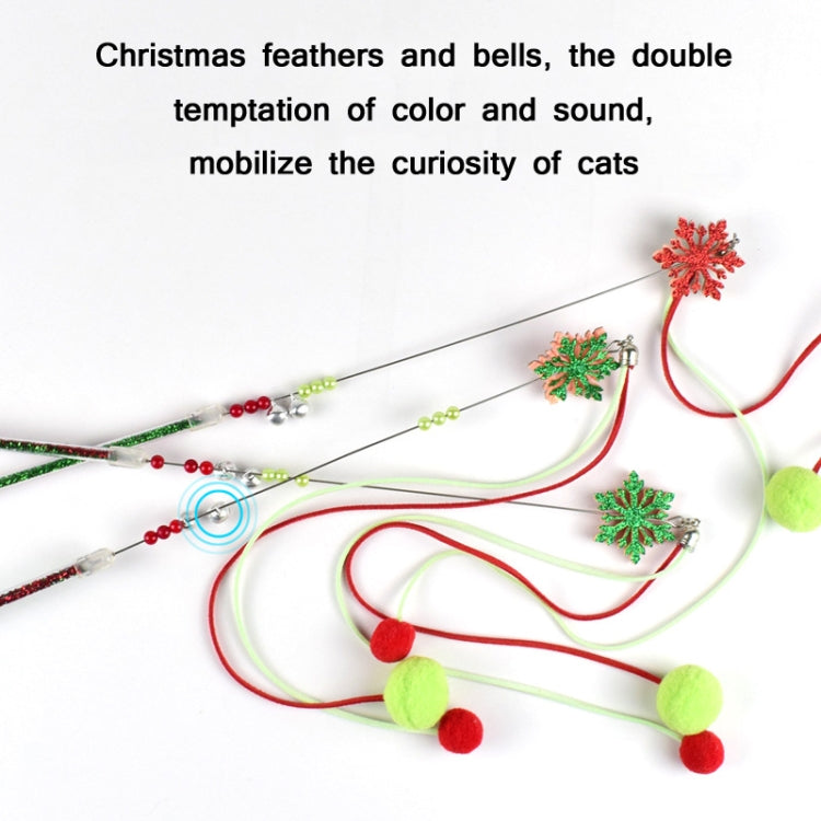 3 PCS Hairball Pendant Funny Cat Stick Scratch-Resistant Long Rod Wire Cat Toy