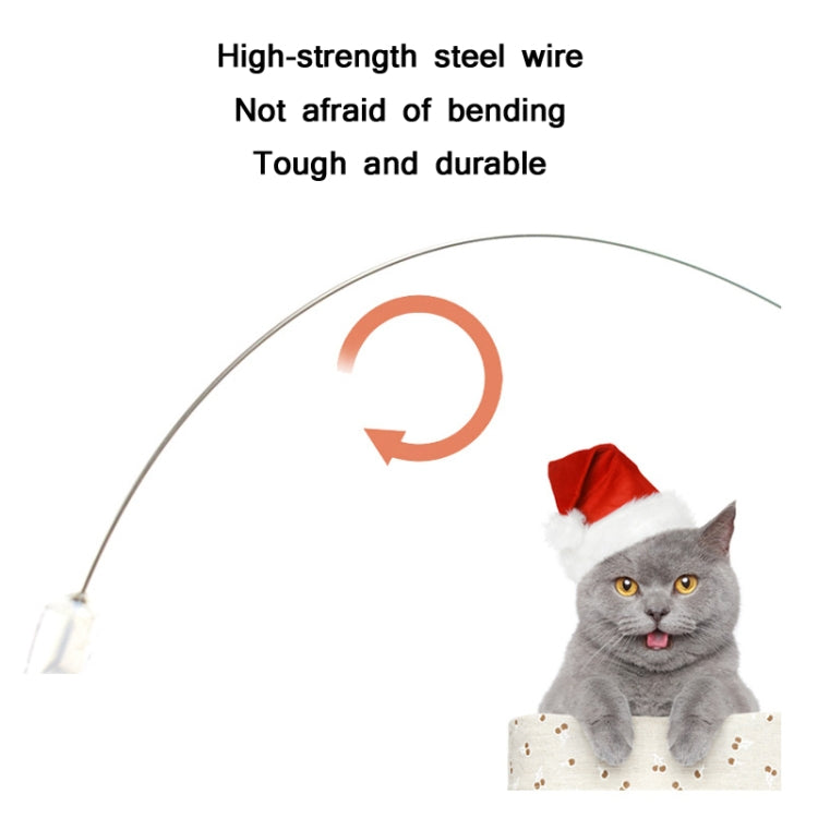 3 PCS Hairball Pendant Funny Cat Stick Scratch-Resistant Long Rod Wire Cat Toy