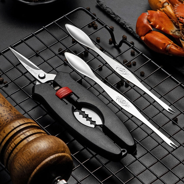 Crab Tool 304 Stainless Steel Crab Fork Crab Scissors Crab Needle,Style: